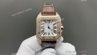 Cartier Santos 51*41.3mm for Men 44.2*35.6mm for Women 2824 Movement RG Case Couple Watch